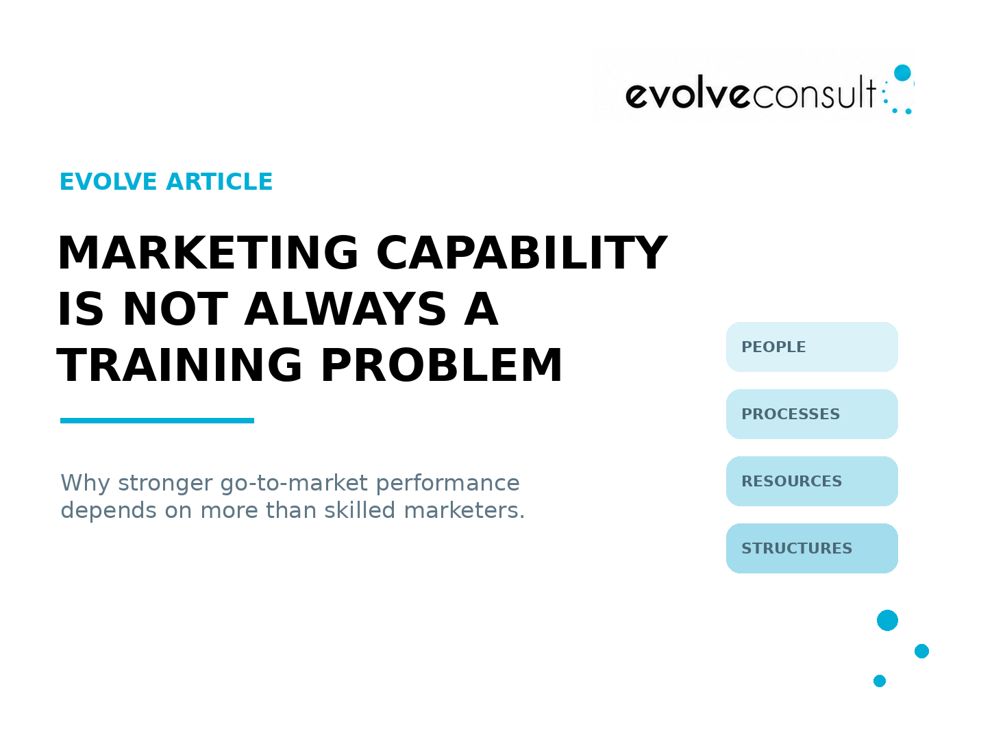 Marketing capability is not always a training problem